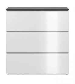 Kommode "Brest" In Weiß Glanz Und Matera Grau Schubladenkommode 89 Cm -Wohnwelt Verkauf 10271 5