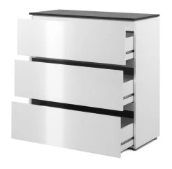 Kommode "Brest" In Weiß Glanz Und Matera Grau Schubladenkommode 89 Cm -Wohnwelt Verkauf 10271 6