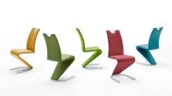 Stuhl Esszimmer Freischwinger Amado 2er Set Kunstleder Lime