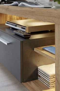 TV-Sideboard Rock In Matera Anthrazit Und Wotan Eiche Unterteil 150 X 90 Cm