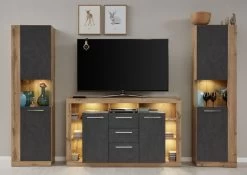 TV-Sideboard Rock In Matera Anthrazit Und Wotan Eiche Unterteil 150 X 90 Cm -Wohnwelt Verkauf 3800 3