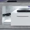 TV-Lowboard Rock In Weiß Hochglanz Und Stone Design Grau Fernsehtisch 150 X 48 Cm -Wohnwelt Verkauf 3920 1