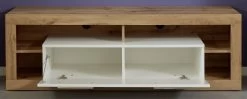 TV-Lowboard Rock In Weiß Hochglanz Und Wotan Eiche TV-Unterteil 150 X 48 Cm -Wohnwelt Verkauf 3921 4