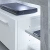 TV-Lowboard Rock In Weiß Hochglanz Und Stone Design Grau Fernsehtisch Breite 200 Cm -Wohnwelt Verkauf 3998 1