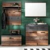 Garderobe "Indy" In Old Used Wood Mit Grau 4-teilig (185 X 192 Cm) -Wohnwelt Verkauf 4237 1