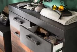 Garderobe "Indy" In Old Used Wood Mit Grau 4-teilig (185 X 192 Cm) -Wohnwelt Verkauf 4237 4