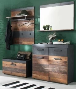 Garderobenpaneel "Indy" In Used Wood Shabby Mit Matera Grau 80 X 106 Cm -Wohnwelt Verkauf 4242 4