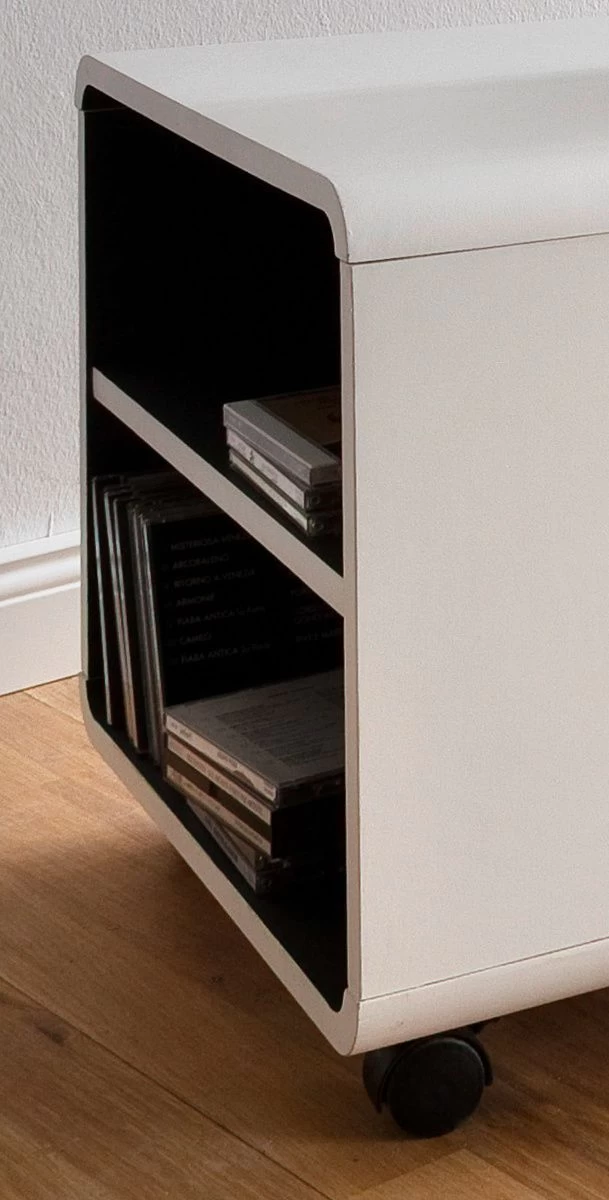 TV-Lowboard Chessey In Weiß Matt Mit Anthrazit Fernsehtisch Auf Rollen 119 X 46 Cm 4 TV-Lowboard Chessey In Weiß Matt Mit Anthrazit Fernsehtisch Auf Rollen 119 X 46 Cm – Bild 2