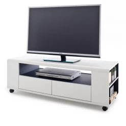 TV-Lowboard Chessey In Weiß Matt Mit Anthrazit Fernsehtisch Auf Rollen 119 X 46 Cm 10 TV-Lowboard Chessey In Weiß Matt Mit Anthrazit Fernsehtisch Auf Rollen 119 X 46 Cm -Wohnwelt Verkauf 4516 3
