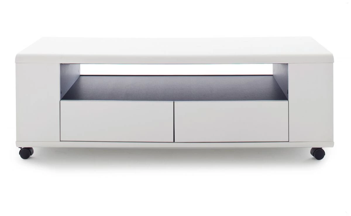 TV-Lowboard Chessey In Weiß Matt Mit Anthrazit Fernsehtisch Auf Rollen 119 X 46 Cm 6 TV-Lowboard Chessey In Weiß Matt Mit Anthrazit Fernsehtisch Auf Rollen 119 X 46 Cm – Bild 4