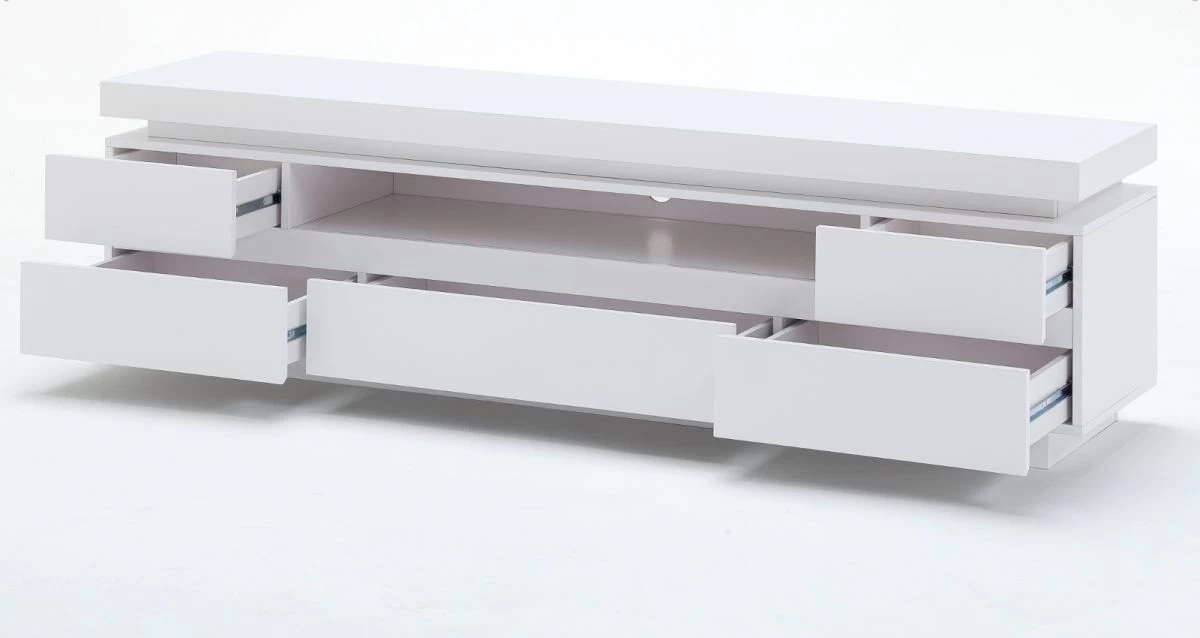 TV-Lowboard Ocean In Hochglanz Weiß Echt Lack TV-Unterteil Inkl. LED Beleuchtung Mit Farbwechsel 175 X 49 Cm 8 TV-Lowboard Ocean In Hochglanz Weiß Echt Lack TV-Unterteil Inkl. LED Beleuchtung Mit Farbwechsel 175 X 49 Cm – Bild 6