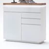 Kommode Romina In Matt Weiß Echt Lack Mit Eiche Massiv Anrichte Inkl. Dimmbarer LED Beleuchtung 120 X 114 Cm 1 Kommode Romina In Matt Weiß Echt Lack Mit Eiche Massiv Anrichte Inkl. Dimmbarer LED Beleuchtung 120 X 114 Cm -Wohnwelt Verkauf 4562 1