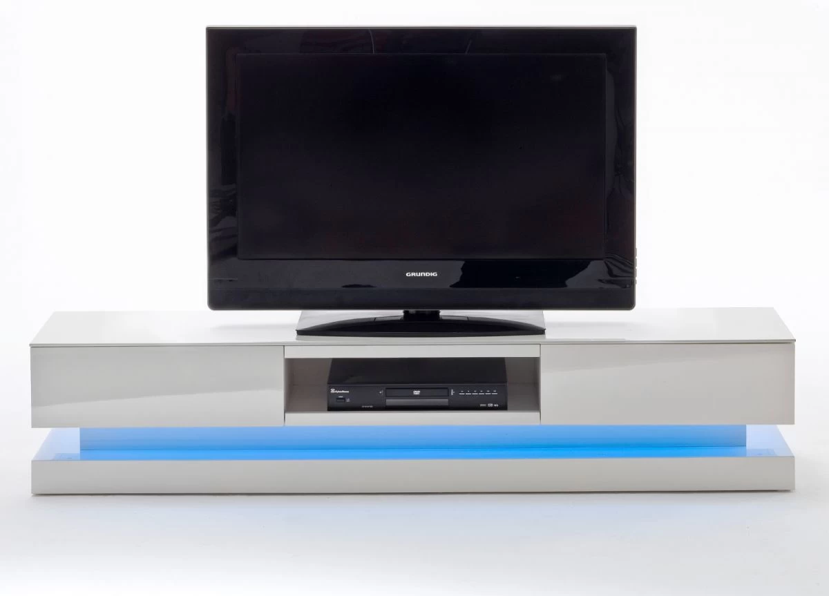 TV-Lowboard Step In Hochglanz Weiß Echt Lack TV-Unterteil Inkl. LED Farbwechselbeleuchtung 180 X 36 Cm 3 TV-Lowboard Step In Hochglanz Weiß Echt Lack TV-Unterteil Inkl. LED Farbwechselbeleuchtung 180 X 36 Cm