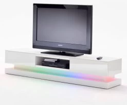 TV-Lowboard Step In Hochglanz Weiß Echt Lack TV-Unterteil Inkl. LED Farbwechselbeleuchtung 180 X 36 Cm 9 TV-Lowboard Step In Hochglanz Weiß Echt Lack TV-Unterteil Inkl. LED Farbwechselbeleuchtung 180 X 36 Cm -Wohnwelt Verkauf 4618 3