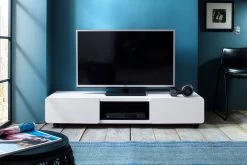 TV-Lowboard Jeff In Weiß Matt Mit Anthrazit Fernsehtisch Auf Rollen 140 X 28 Cm 12 TV-Lowboard Jeff In Weiß Matt Mit Anthrazit Fernsehtisch Auf Rollen 140 X 28 Cm -Wohnwelt Verkauf 4624 5