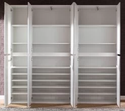 Garderobenschrank Mit Spiegel "Mirror" In Weiß Mit Spiegeltüren - XXL Schuhschrank 185 X 191 Cm -Wohnwelt Verkauf 4916 6