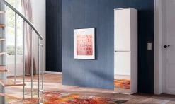 Garderobenschrank Mit Spiegel "Mirror" In Weiß Mit Spiegeltüren - Schuhschrank 37 X 191 Cm -Wohnwelt Verkauf 4917 4