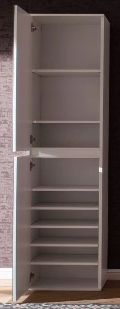 Garderobenschrank Mit Spiegel "Mirror" In Weiß Mit Spiegeltüren - Schuhschrank 37 X 191 Cm -Wohnwelt Verkauf 4917 5