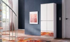 Garderobenschrank Mit Spiegel "Mirror" In Weiß Mit Spiegeltüren - Schuhschrank 74 X 191 Cm -Wohnwelt Verkauf 4918 5