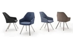 2 X Stuhl Madita In Taupe Kunstleder Und Edelstahl 4-Fuß Eckig Esszimmerstuhl 2er Set Armlehnenstuhl Schalenstuhl