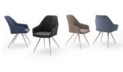 2 X Stuhl Madita In Anthrazit Kunstleder Und Edelstahl 4-Fuß Oval Esszimmerstuhl 2er Set Armlehnenstuhl Schalenstuhl