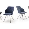 2 X Stuhl Madita In Nachtblau Kunstleder Und Edelstahl 4-Fuß Eckig Esszimmerstuhl 2er Set Armlehnenstuhl Schalenstuhl -Wohnwelt Verkauf 5082 1