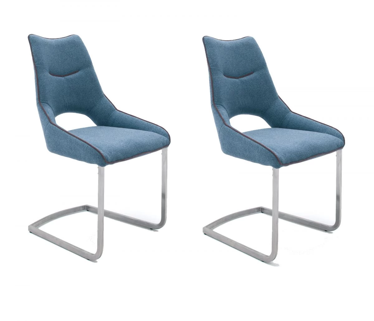 2 X Stuhl Aldrina In Petrol Filzoptik Und Edelstahl Freischwinger Kantrohr Esszimmerstuhl 2er Set 4 2 X Stuhl Aldrina In Petrol Filzoptik Und Edelstahl Freischwinger Kantrohr Esszimmerstuhl 2er Set – Bild 2