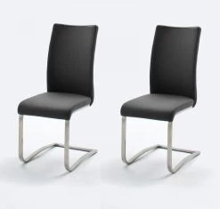 2 X Stuhl Arco In Schwarz Kunstleder Und Edelstahl Freischwinger Flachrohr Esszimmerstuhl 2er Set 13 2 X Stuhl Arco In Schwarz Kunstleder Und Edelstahl Freischwinger Flachrohr Esszimmerstuhl 2er Set -Wohnwelt Verkauf 5096 6