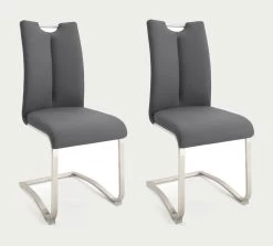 2 X Stuhl Artos In Grau Kunstleder Und Edelstahl Freischwinger Mit Griffloch Flachrohr Esszimmerstuhl 2er Set 13 2 X Stuhl Artos In Grau Kunstleder Und Edelstahl Freischwinger Mit Griffloch Flachrohr Esszimmerstuhl 2er Set -Wohnwelt Verkauf 5145 6