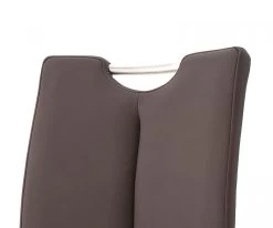 2 X Stuhl Artos In Braun Leder Und Edelstahl Freischwinger Mit Griffloch Flachrohr Esszimmerstuhl 2er Set -Wohnwelt Verkauf 5147 2