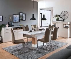 2 X Stuhl Artos In Braun Leder Und Edelstahl Freischwinger Mit Griffloch Flachrohr Esszimmerstuhl 2er Set -Wohnwelt Verkauf 5147 5