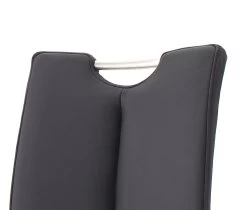 2 X Stuhl Artos In Schwarz Leder Und Edelstahl Freischwinger Mit Griffloch Flachrohr Esszimmerstuhl 2er Set -Wohnwelt Verkauf 5150 2