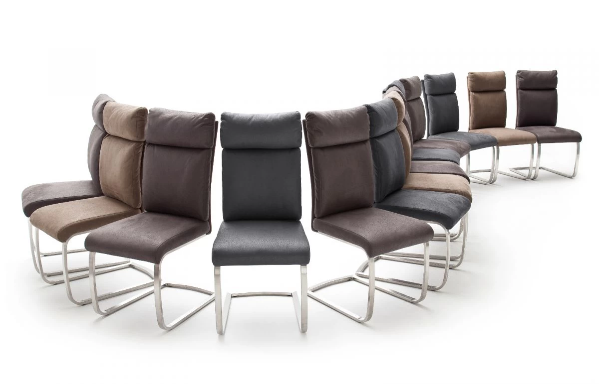 2 X Stuhl Rabea In Grau Vintage Lederlook Und Edelstahl Freischwinger Mit Griff Hinten Esszimmerstuhl 2er Set 3 2 X Stuhl Rabea In Grau Vintage Lederlook Und Edelstahl Freischwinger Mit Griff Hinten Esszimmerstuhl 2er Set