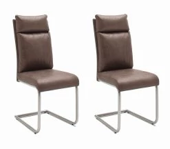 2 X Stuhl Pia In Braun Vintage Lederlook Und Edelstahl Freischwinger Mit Griff Hinten Esszimmerstuhl 2er Set 11 2 X Stuhl Pia In Braun Vintage Lederlook Und Edelstahl Freischwinger Mit Griff Hinten Esszimmerstuhl 2er Set -Wohnwelt Verkauf 5316 4