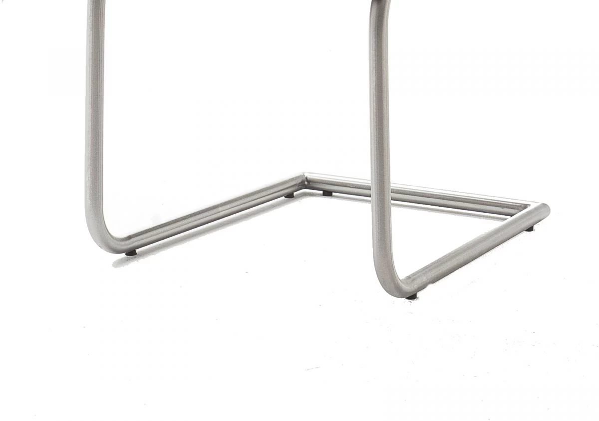 2 X Stuhl Pia In Grau Vintage Lederlook Und Edelstahl Freischwinger Mit Griff Hinten Esszimmerstuhl 2er Set 4 2 X Stuhl Pia In Grau Vintage Lederlook Und Edelstahl Freischwinger Mit Griff Hinten Esszimmerstuhl 2er Set – Bild 3