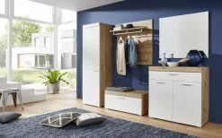 Flur Kommode "Amanda" Weiß Hochglanz Und Eiche 91 X 97 Cm -Wohnwelt Verkauf 5362 5