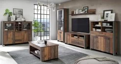 TV-Lowboard Clif In Old Used Wood Shabby Mit Beton Grau TV-Unterteil Vintage 161 X 64 Cm -Wohnwelt Verkauf 5458 4