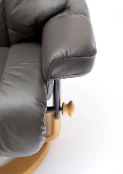 Relaxsessel Calgary XXL In Braun Echt Leder Und Holz Natur Inklusive Hocker Fernsehsessel Bis 180 Kg -Wohnwelt Verkauf 5714 3