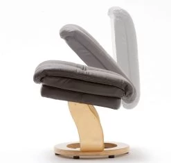 Relaxsessel Calgary XXL In Braun Echt Leder Und Holz Natur Inklusive Hocker Fernsehsessel Bis 180 Kg -Wohnwelt Verkauf 5714 4