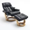 Relaxsessel Calgary XXL In Schwarz Leder Und Natur Mit Hocker Funktionssessel Bis 180 Kg Schlafsessel Fernsehsessel -Wohnwelt Verkauf 5720 1