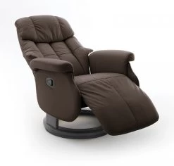 Relaxsessel Calgary L In Braun Leder Und Schwarz Funktionssessel Bis 130 Kg Schlafsessel Fernsehsessel 77 X 111 Cm