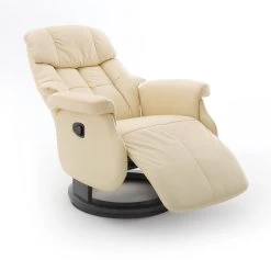 Relaxsessel Calgary L In Creme Leder Und Schwarz Funktionssessel Bis 130 Kg Schlafsessel Fernsehsessel 77 X 111 Cm