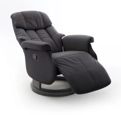 Relaxsessel Calgary L In Schwarz Leder Funktionssessel Bis 130 Kg Schlafsessel Fernsehsessel 77 X 111 Cm