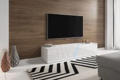 TV Lowboard "Space" In Weiß Hochglanz Lack TV Unterteil Hängend / Stehend 160 Cm Mit LED 12 TV Lowboard "Space" In Weiß Hochglanz Lack TV Unterteil Hängend / Stehend 160 Cm Mit LED -Wohnwelt Verkauf 5833 5