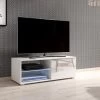 TV Lowboard "Earth" In Weiß Hochglanz Mit LED Beleuchtung 100 X 36 Cm -Wohnwelt Verkauf 5844 1