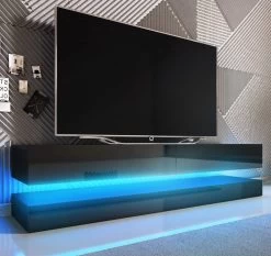 TV Lowboard "Bird" In Schwarz Hochglanz 2-teilig 140 X 45 Cm Hängend 9 TV Lowboard "Bird" In Schwarz Hochglanz 2-teilig 140 X 45 Cm Hängend -Wohnwelt Verkauf 5855 2