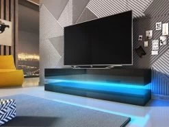 TV Lowboard "Bird" In Schwarz Hochglanz 2-teilig 140 X 45 Cm Hängend 10 TV Lowboard "Bird" In Schwarz Hochglanz 2-teilig 140 X 45 Cm Hängend -Wohnwelt Verkauf 5855 3