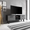 TV Lowboard "Jenrik" Grau Und Schwarz Matt Im Skandinavischen Stil 140 X 52 Cm -Wohnwelt Verkauf 5857 1