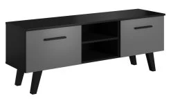 TV Lowboard "Jenrik" Grau Und Schwarz Matt Im Skandinavischen Stil 140 X 52 Cm -Wohnwelt Verkauf 5857 5