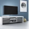 TV-Lowboard Harlem In Hochglanz Grau Und Weiß TV-Unterteil 140 X 40 Cm Inkl. LED Beleuchtung In Blau 2 TV-Lowboard Harlem In Hochglanz Grau Und Weiß TV-Unterteil 140 X 40 Cm Inkl. LED Beleuchtung In Blau -Wohnwelt Verkauf 5889 1